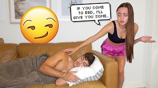 SLEEPING On The COUCH To See How My Girlfriend Reacts! *CUTE*