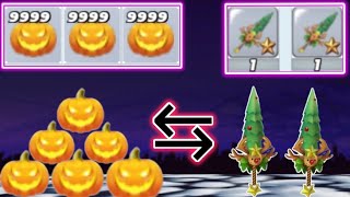 Reaching 30k Pumpkin coin to 2 Christmas Tree Sword 🗡️ Skyblock for Blockman Go 🥸