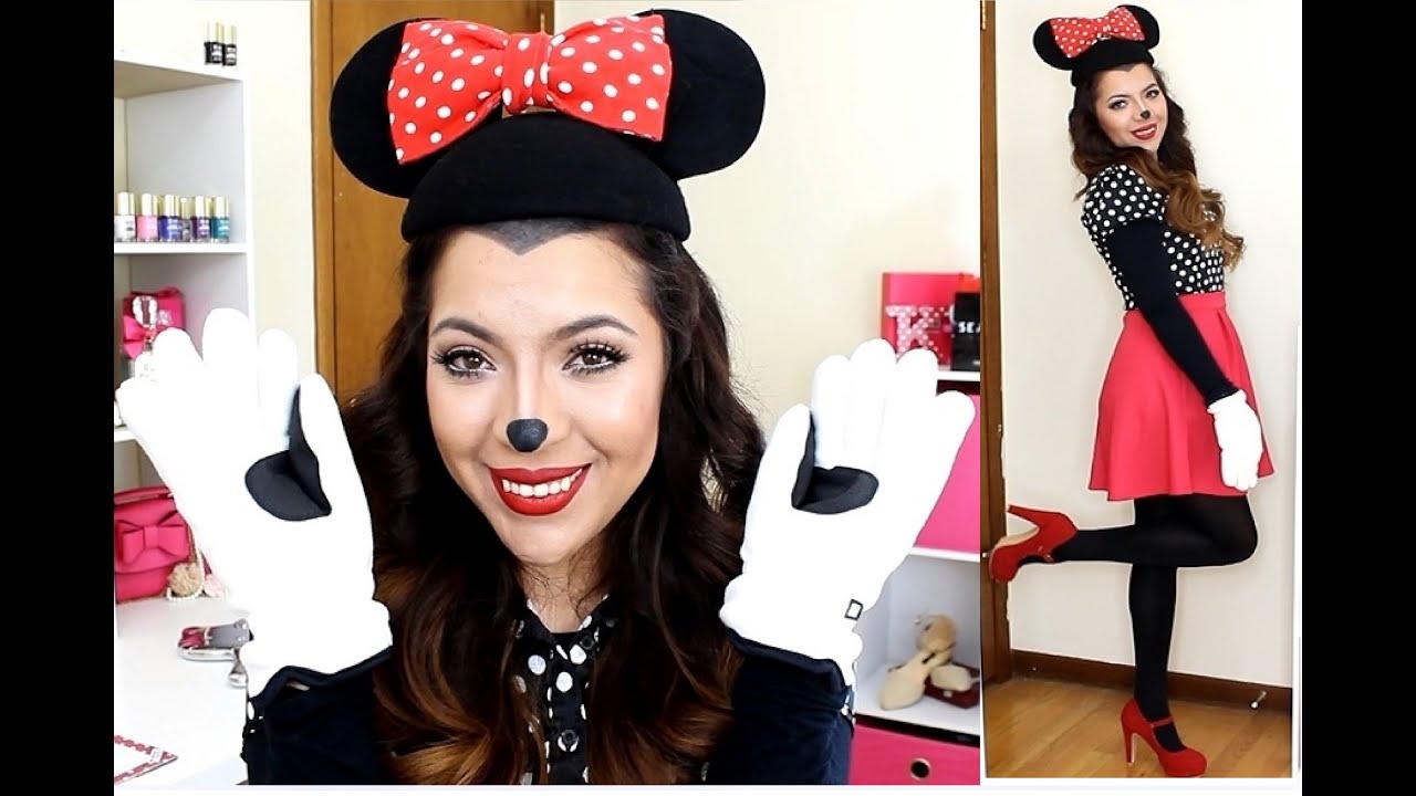 Bloquear Víspera Botánica Disfraz y Maquillaje de Minnie Mouse Halloween ♥ beautybynena - YouTube
