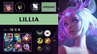 (KRX Vincenzo) Lillia Jungle vs Nidalee - KR Challenger Patch 26.15