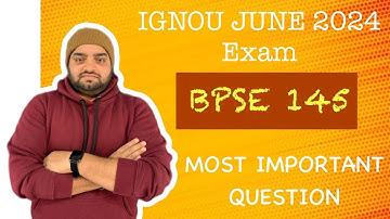 BPSE 145 || Important Question || Political Science || IGNOU June 2024 Exam #ignou