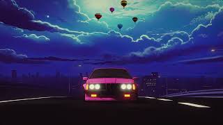 free, car, anime, bmw, balloon, night, city, clouds HD