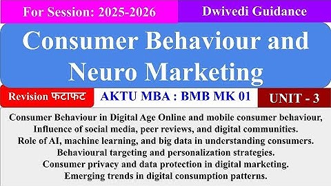 Consumer Behaviour and Neuro marketing Unit 3, Consumer Behaviour and Neuro marketing mba 3rd sem