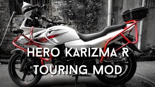 Touring mod for Hero Karizma R | Touring accessories and luggage racks | Motocosmo Builds