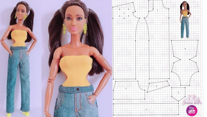 APRENDA A FAZER VESTIDO para BARBIE - Diy - Risoleta 