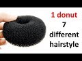 7 easy hairstyles in 1 donut || prom hairstyles || cute hairstyles || juda hairstyles || hairstyle