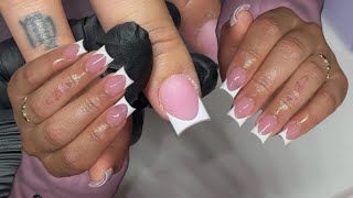 Short white acrylic frenchtips 🤍