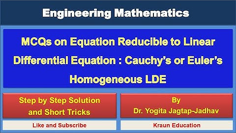 Multiple Choice Question MCQ(Reducible to Linear Differential Equation LDE) Cauchy