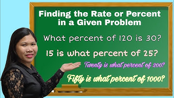 FINDING THE RATE OR PERCENT IN A GIVEN PROBLEM