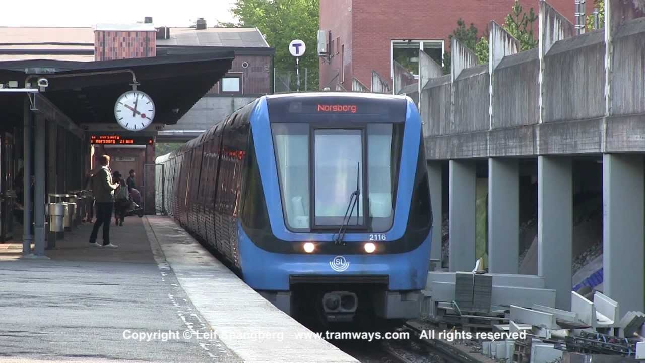 Sl Tunnelbana Metro At Axelsbergs Station Stockholm Youtube