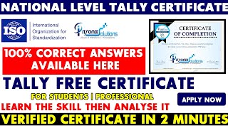 Tally free certificate | National Level Tally Certificate in 2 minutes - Verified Certificate screenshot 1