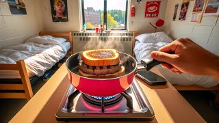 Preparing a Steak Sandwich in my Dorm Room