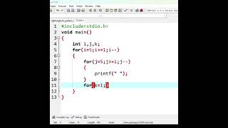 Print star pattern in reverse equilateral triangle shape in C language  #coding #cprogrmming
