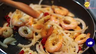 fettuccine prawns, spaghetti, shrimp, prawns with white sauce,فيتوتشيني  الروبيان بالصلصة البيضاء