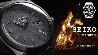 Seiko 5 Sports SRPJ09K1: The Ultimate Stealth Field Watch? | Hamilton Khaki Field Alternative? | 4k