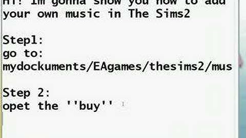 Sims2 tutorial : add your own music!