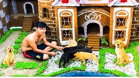 FULL VIDEO: 150 Days Build Warm Survival Shelter Bamboo House For The Little Dogs - Farm - Gardening