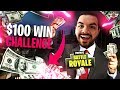 $100 RANDOM DUO WIN CHALLENGE ! (Fortnite: Battle Royale)