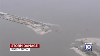 Aerial video shows damaged bridge to Sanibel Island