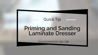 Priming and Sanding Laminate Dresser