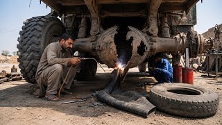 Overloaded Pakistani Truck Axle & Tube Snapped Into 2 Pieces