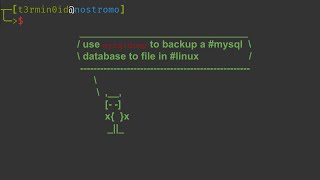 use #mysqldump to backup a #mysql #database in #linux