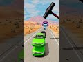 Colorful Small to Huge Cars vs Giant Hammer - BeamNG.drive #shorts