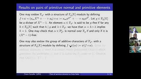 Cícero Carvalho - Pairs of primitive elements on finite fields