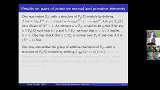 Cícero Carvalho - Pairs of primitive elements on finite fields