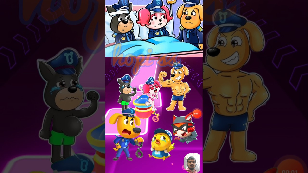 SHERIFF LABRADOR EXE vs SHERIFF PAPILLON vs DOBIE EXE X Coffin Dance Tiles Hop 