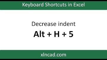 Excel Shortcut to Decrease Indent