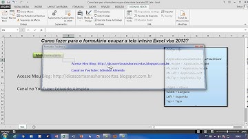 Formulário ocupar a tela inteira Excel vba 2013