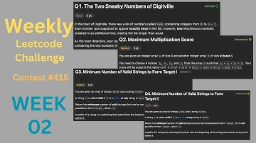 Weekly LeetCode Challenge (Week 2): Contest #415