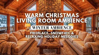 Cozy Clock Thicking Fireplace Winter Ambience | Snowy Windows, Crackling Fire & Gentle Xmas Music screenshot 2