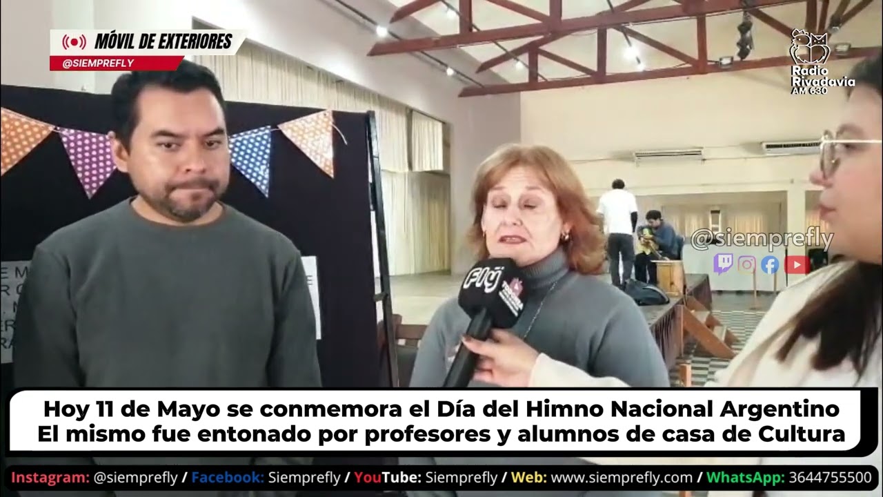 🔴𝗠𝗢́𝗩𝗜𝗟┃El Himno Nacional Argentino fue entonado por profesores y alumnos de casa de Cultura