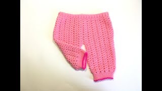 картинка: Как связать простые детские штанишки крючком/How to crochet a simple children's pants