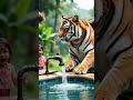 Baby&#39;s Cry Fills the Pool Again vs Monkey&#39;s Heart#story #ai #cute #shortsfeed