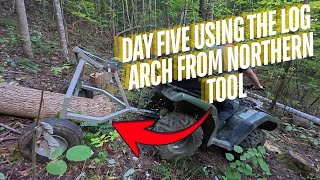 Day 5 hauling logs with the Strongway ATV Log Skidding Arch.