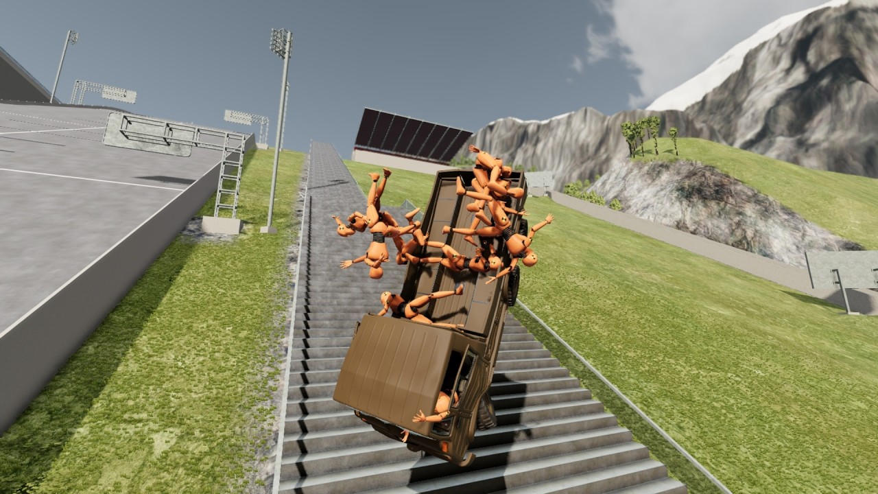 Truck vs Infinite Stairs Destruction