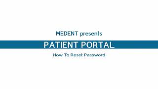 4 Medent Patient Portal Reset Password
