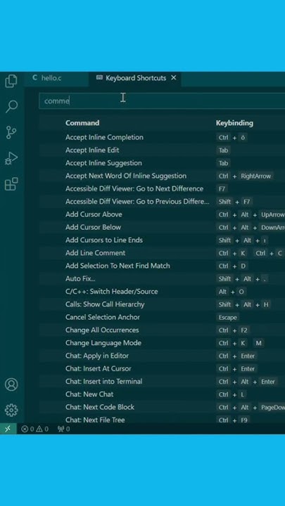 Keyboard shortcut for comments in vs code #programming #codinginc # ...