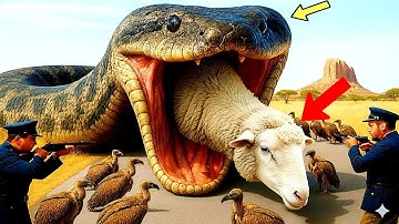 EPIC RESCUE | GIANT PYTHON that attacked a WHITE SHEEP was rescued by BRAVE RESCUE TEAM