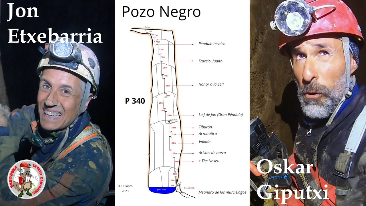 Sima LLANA Del TEJES . POZO NEGRO 340m. Black Cave. ESPELEOLOGÍA. Grandes abismos. Mayor agujero.