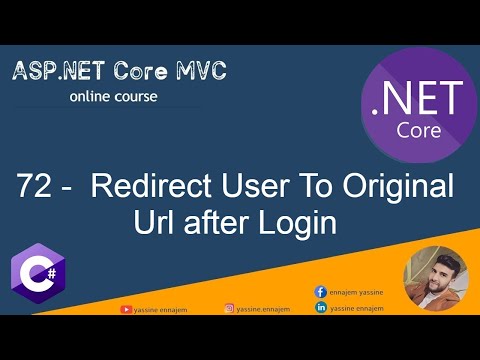72. Login in ASP.NET Core MVC / Redirect User To Original Url after Login