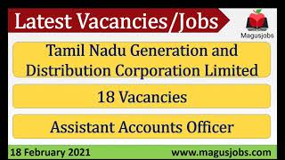 Tamil Nadu Generation And Distribution Corporation Limited Tangedco Recruitment 2021