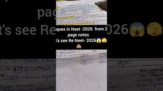 20 ques in Neet -2026 from 2 page notes #lets see 🙈 Re-neet 2026#biology