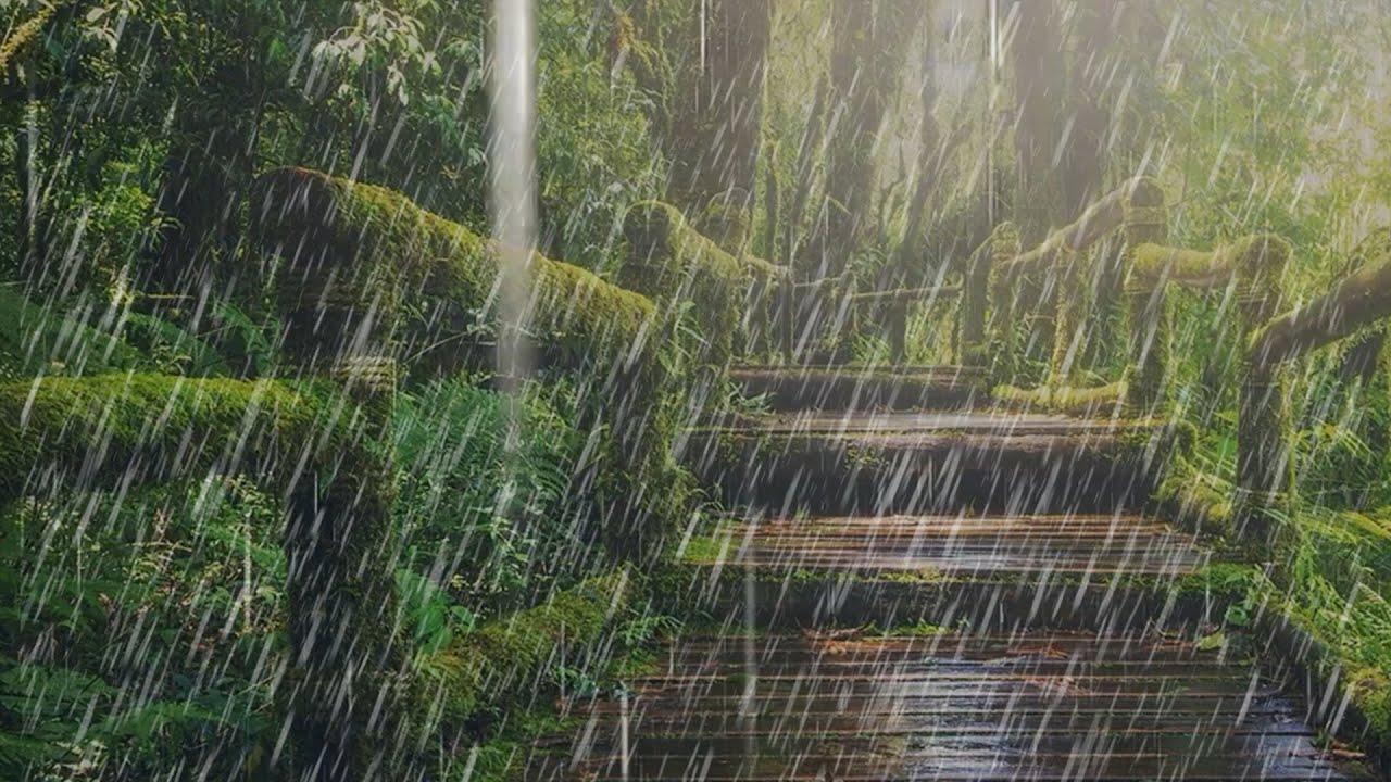 Слушать звук природы дождь. Красивый звук дождя. Тихое место в лесу под звуки дождя.
