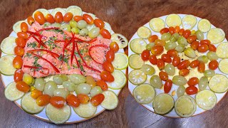 Salmon steamed with tomato ចំហុយត្រីសាលម៉ុនប៉េងប៉ោះ