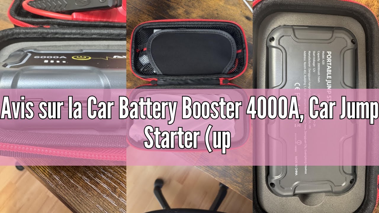 Avis sur la Car Battery Booster 4000A, Car Jump Starter (up to 7.0L — free download