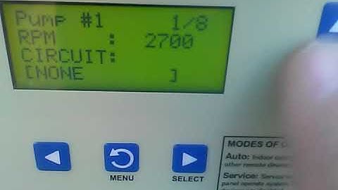 Setting up an Intelliflo pump on an Easy Touch Panel